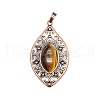 Retro Hollow Natural Tiger Eye Pendants PW-WGEF371-01-1