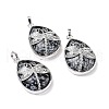 Natural Snowflake Obsidian Pendants X-G-G900-01P-13-1