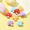 8Pcs 4 Colors Mushroom Food Grade Eco-Friendly Silicone Focal Beads SIL-FS0001-10-3