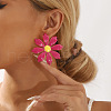 Alloy Enamel Stud Earrings for Women EJEW-U028-12G-1