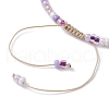Natural Mixed Gemstone & Glass Seed Braided Bead Bracelets BJEW-JB09529-5