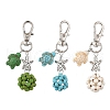 Turtle & Round Synthetic Turquoise Pendant Decorations HJEW-JM03277-2