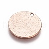 Ion Plating(IP) 304 Stainless Steel Textured Pendants STAS-I098-01-15mm-RG-2