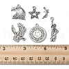 48Pcs 6 Styles Tibetan Style Alloy Pendants FIND-FS0001-49-6