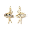 Brass Micro Pave Cubic Zirconia Pendants KK-E068-VB141-1