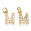 Brass Micro Pave Clear Cubic Zirconia Charms KK-ZX025-07M-1