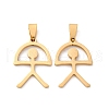 201 Stainless Steel Pendants STAS-V014-01B-G-1