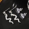 Brass Micro Pave Clear Cubic Zirconia Stud Earrings EJEW-P301-14P-2