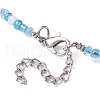 Synthetic Turquoise Starfish & Turtle & Seed Beaded Necklace for Women NJEW-JN04482-01-5