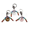 7 Chakra Natural Gemstone Tassel Keychain G-C066-06-1