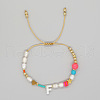Bohemian Style Shell Letter Bead Braided Bead Bracelets for Women WG07C1E-06-1