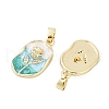 Brass Micro Pave Clear Cubic Zirconia Pendants KK-L235-05B-G-2
