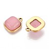 Natural Rose Quartz Square Pendants STAS-N109-211C-G-2