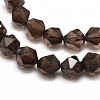 Faceted Natural Smoky Quartz Gemstone Bead Strands G-J331-29-8mm-1