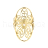 304 Stainless Steel Hollow Oval with Flower Adjustable Rings for Women RJEW-Z045-03G-01-2