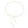 Alloy & Plastic Imitation Pearl Round Beads Bar Link Tassel Waist Chains for Women WG258D9-01-4
