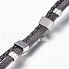 Leather Braided Cord Bracelets BJEW-E324-A10-3