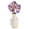 Mother's Day Natural Amethyst Chips Money Tree Decorations DJEW-C016-01B-1
