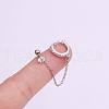 Brass Micro Pave Clear Cubic Zirconia Hoop Cartilage Earrings with Chain WG4D01B-01-1