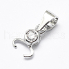 Anti-Tarnish Rhodium Plated 925 Sterling Silver Micro Pave Cubic Zirconia Pendant Bails STER-E053-49P-1