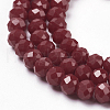 Faceted Solid Color Glass Rondelle Beads Strands GLAA-Q044-6mm-25-3