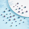   100Pcs 4 Style Rack Plating Rainbow Color 304 Stainless Steel Beads STAS-PH0004-34-4