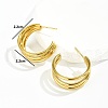 Retro Triple C-shaped Stainless Steel Stud Earrings PN7047-4