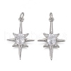 Brass Micro Pave Clear Cubic Zirconia Pendants KK-F821-24P-1