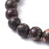 Natural Plum Blossom Jade & Mixed Stone Round Beads Stretch Bracelet BJEW-JB07225-7