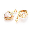 Brass Micro Pave Cubic Zirconia Pendants KK-N272-04G-2