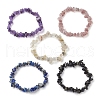 12 Constellation Natural Mixed Gemstone Chip Beaded Stretch Bracelets Sets for Women Men BJEW-JB10264-03-3