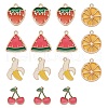 15Pcs 5 Style Light Gold Plated Fruit Theme Alloy Enamel Pendants ENAM-ZZ0001-06-3