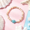 Natural Cultured Freshwater Pearl and Synthetic Turquoise Beads Stretch Bracelets BJEW-JB11876-01-1