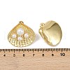 Brass Shell Shape Stud Earrings EJEW-S277-06G-5
