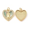 Brass Cubic Zirconia with Shell Pendants KK-K342-03G-2