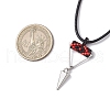 Cylinder Seed Beaded Evil Eye & Alloy Pyramid Cone Pendant Necklaces NJEW-MZ00105-04-3