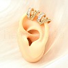 Brass Micro Pave Clear Cubic Zirconia Cuff Earrings EJEW-F370-06G-2