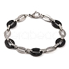 201 Stainless Steel Coffee Bean Chain Bracelets BJEW-B078-67EBP-1