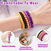 5 Colors Halloween Glass Beads Beaded Stretch Bracelet Sets BJEW-TAC0026-5