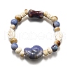 Handmade Porcelain Beads & Synthetic Howlite Beads Stretch Bracelets for Women BJEW-D307-01C-2
