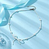 Bowknot Seed Beads Beaded Necklaces NJEW-TA00153-2