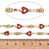 Brass Heart Link Chains KK-D368-03G-H-2