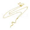 Brass Snake Pendant Cable Chain Necklaces for Women NJEW-S438-01B-G-4