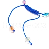 Acrylic Evil Eye & Round Lampwork Braided Bead Bracelet for Women BJEW-JB08379-7