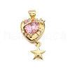 Brass Micro Pave Cubic Zirconia Pendants KK-K401-02D-G-1