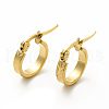 201 Stainless Steel Grooved Arrow Hoop Earrings with 304 Stainless Steel Pin for Women EJEW-M214-15D-G-2