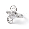 Natural Quartz Crystal Chips with Vortex Finger Ring RJEW-L082-02P-02-3