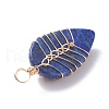 Natural Lapis lazuli Pendants PALLOY-JF01291-02-4