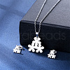 304 Stainless Steel Pendant Necklace & Stud Earring FS-WGC30A7-12-1