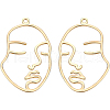 Brass Open Back Bezel Pendants KK-BC0006-35G-1